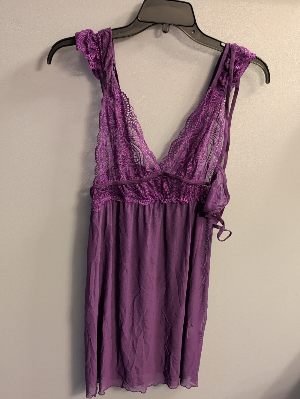 🍉Lace-Trim V-Neck Chemise in Purple